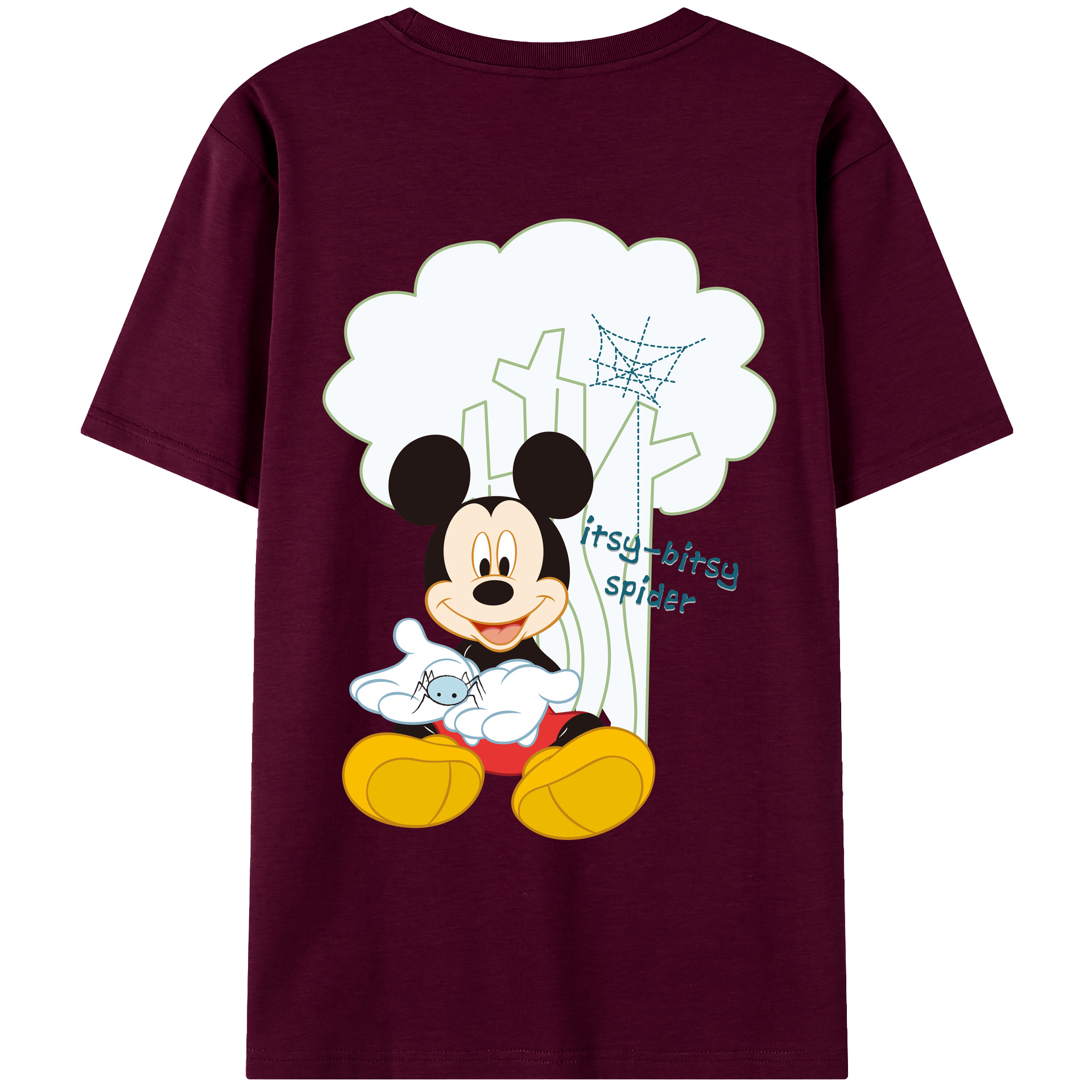 （画像用） ミッキーマウス Mickey Mouse レディース半袖Tシャツ(バックプリント)